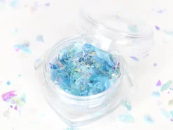 Petit pot de paillettes holographiques et irrégulières - bleu