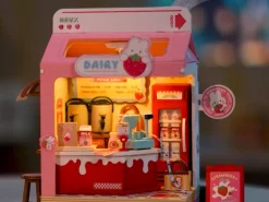 Pièce miniature Milk Box à la fraise DIY - Rolife