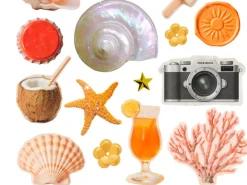 Planches d'autocollants - Jours de plage Peachy A6