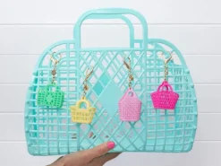 Porte-clef sac de plage rétro Rose - Sun Jellies
