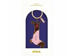 Porte-clés en émail - Hot Daschund - ATWS