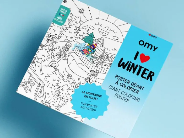 Poster géant à colorier - I love winter