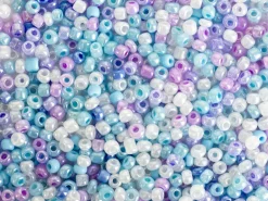 Pot de 60 grammes de perles de rocailles 3mm - nuances de bleu