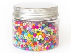 Pot de 60 grammes de perles de rocailles 3mm - multicolores