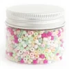 Pot de 60 grammes de perles de rocailles 3mm - nuances printanières