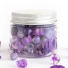 Pot de perles en plastique - nuances de violet