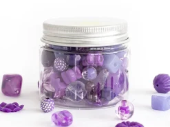 Pot de perles en plastique - nuances de violet