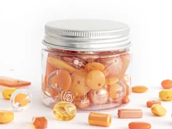 Pot de perles en plastique - nuances d'orange
