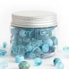 Pot de perles en plastique - nuances de bleu