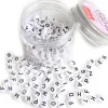 Pot perles lettres – Blanc et noir