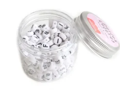 Pot perles lettres – Blanc et noir
