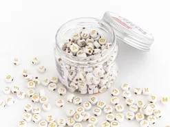 Pot perles lettres – Blanches