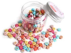 Pot perles lettres – Couleurs chaudes