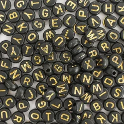 Pot perles lettres – Noires