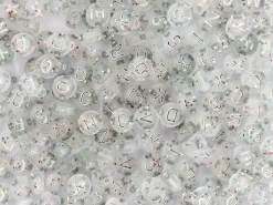 Pot perles lettres – Paillettes argent