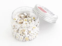 Pot perles symboles et chiffres - Blanc