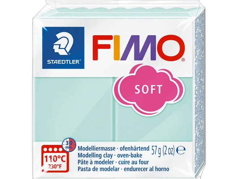 Pâte Fimo SOFT vert menthe Pastel 505