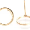 Puces d'oreilles cercles ajourés 12 mm - dorées à l'or fin