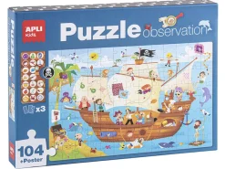 Puzzle d'observation - bateau pirate - 104 pcs