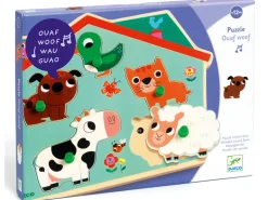 Puzzle sonore en bois - Ouaf woof - les animaux familiers