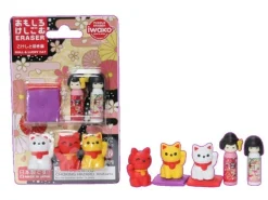 Set de gommes kawaii - Kokashi & Lucky Cat - Iwako (Made in Japan)