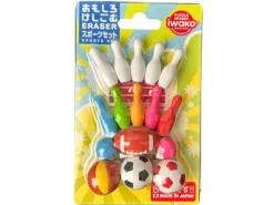 Set de gommes kawaii - Sport - Iwako (Made in Japan)