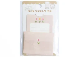 Set mini enveloppe et lettres - tulipe rose