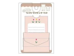 Set mini enveloppe et lettres - tulipe rose