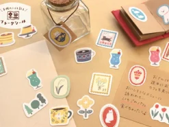 Stickers flake en washi Watashi-Biyori Rouge - Papeterie Japonaise