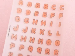Stickers lettres - bubble rose