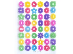 Stickers lettres - formes géométriques multicolores