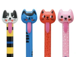 Stylo effaçable Cute Cats 0,5 mm encre bleue - coloris aléatoire