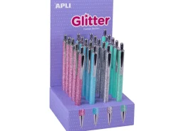 Stylo roller pailleté - coloris aléatoire - couleur bleue