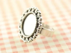 Support de bague pour cabochon - couleur argent