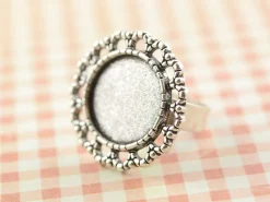 Support de bague pour cabochon - couleur argent