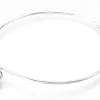 Support de bracelet rigide - bracelet torque / jonc - avec boule à dévisser - argenté