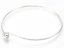 Support de bracelet rigide - bracelet torque / jonc - avec boule à dévisser - argenté