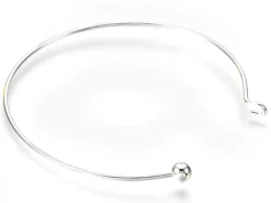 Support de bracelet rigide - bracelet torque / jonc - avec boule à dévisser - argenté
