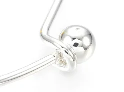 Support de bracelet rigide - bracelet torque / jonc - avec boule à dévisser - argenté