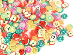Tranches de canes en pâte polymère - fruits variés - 10 grammes