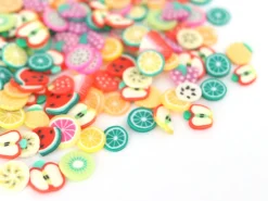 Tranches de canes en pâte polymère - fruits variés - 10 grammes