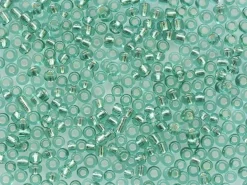 Tube de 350 perles à inclusions argentés - turquoise