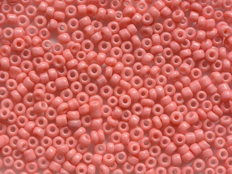 Tube de 350 perles de rocailles opaques - rose corail