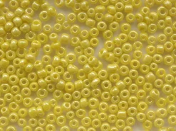 Tube de 350 perles de rocailles opaques nacrées - jaune