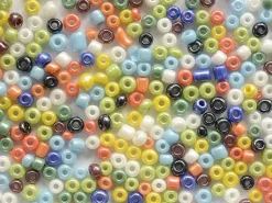 Tube de 350 perles de rocailles opaques nacrées - multicolore