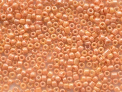Tube de 350 perles de rocailles opaques nacrées - orange clair