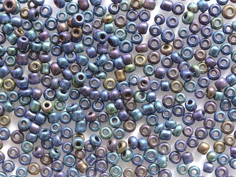 Tube de 350 perles métallisées - océan