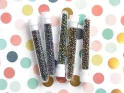 Tube de 350 perles métallisées - océan