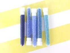 Tube de 350 perles transparentes - bleu azur